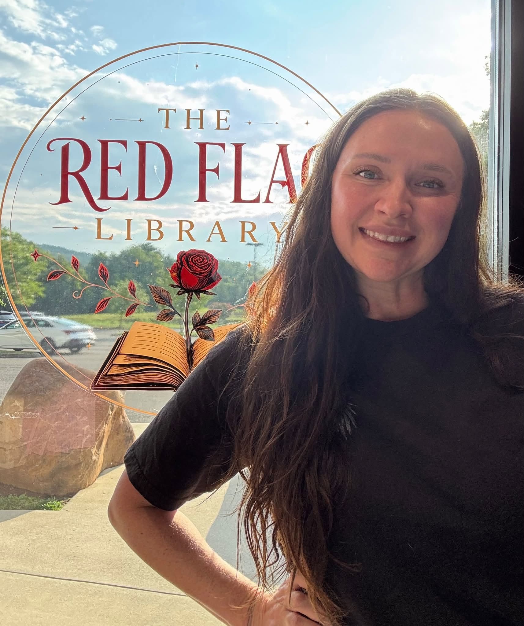 Rachel, owner of The Red Flag Library